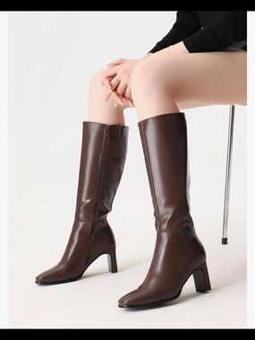 NIB Shoe'N Tale sz 10 Women's Knee HClassic Tall Leather Knee-High Boots - Brown